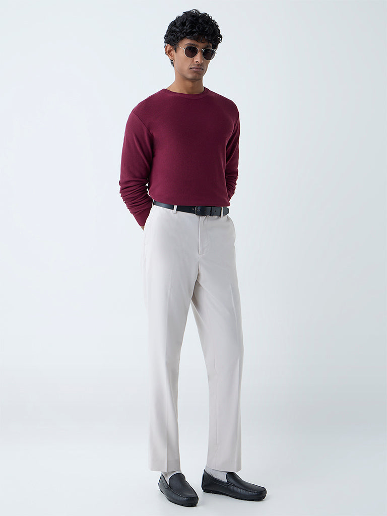 WES Formals Maroon Slim-Fit Sweater