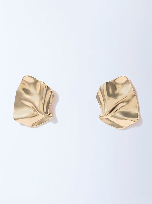 Westside Accessories Gold Molten Statement Stud Earrings