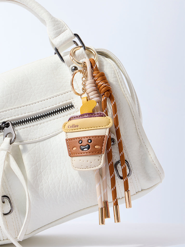 Westside Accessories Beige Ice-Cream Design Bag Charm