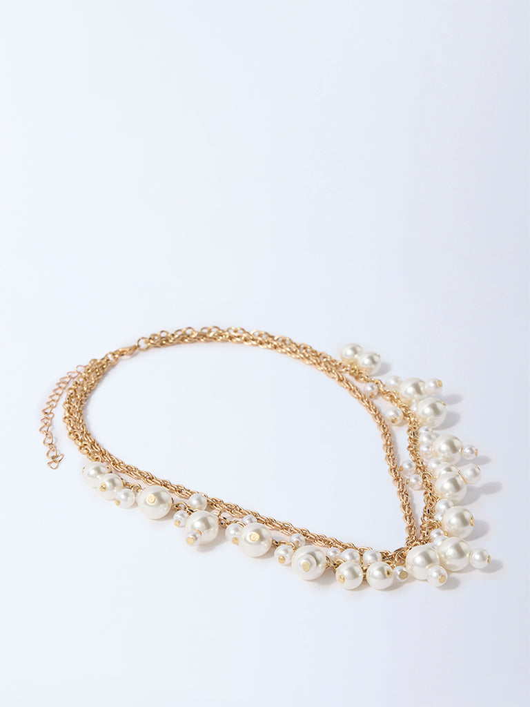 Westside Accessories White Pearl Collar Statement Necklace