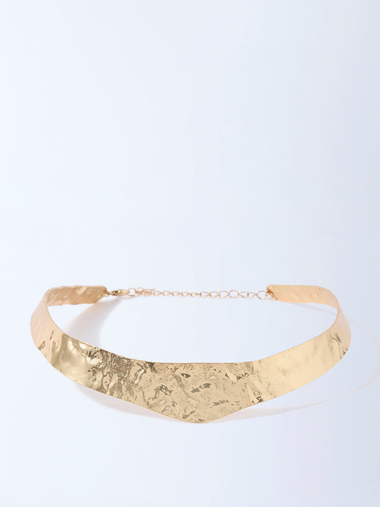 Westside Accessories Gold Molten Statement Choker Necklace