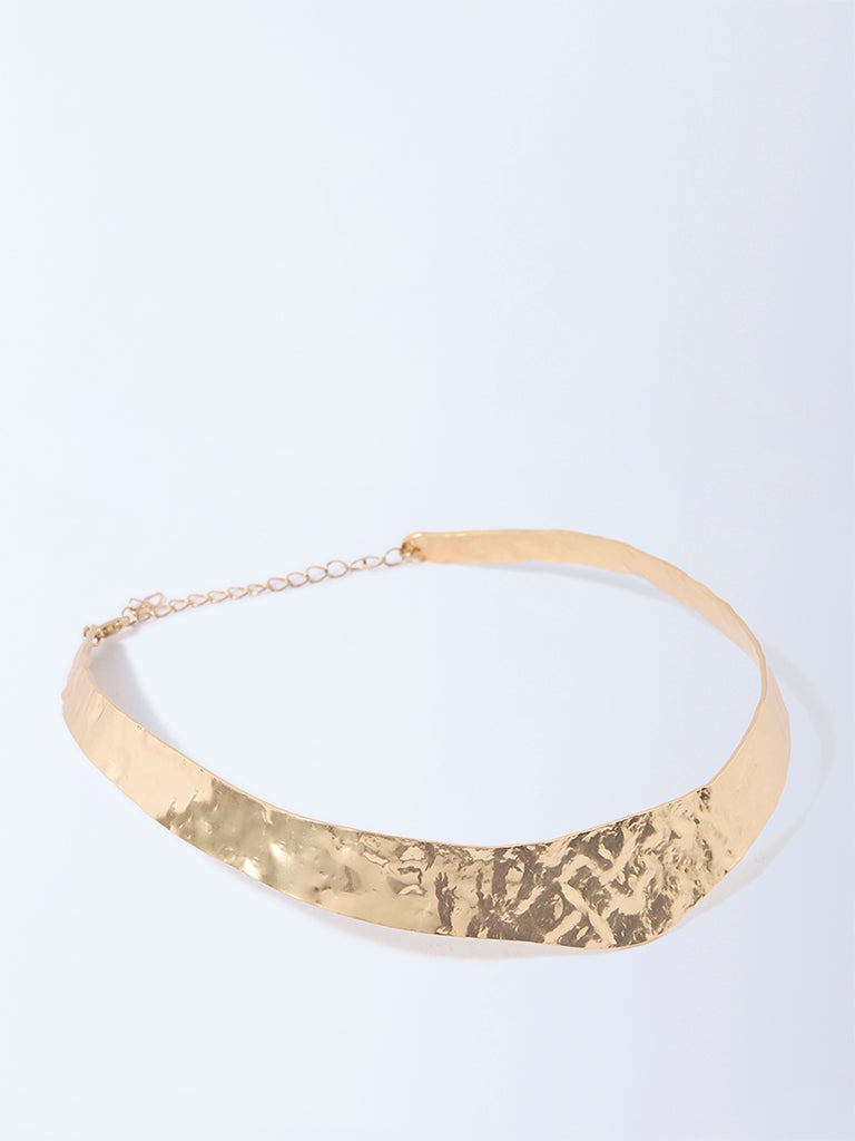 Westside Accessories Gold Molten Statement Choker Necklace