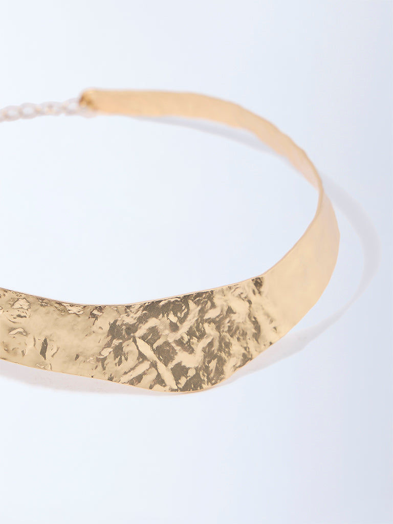 Westside Accessories Gold Molten Statement Choker Necklace