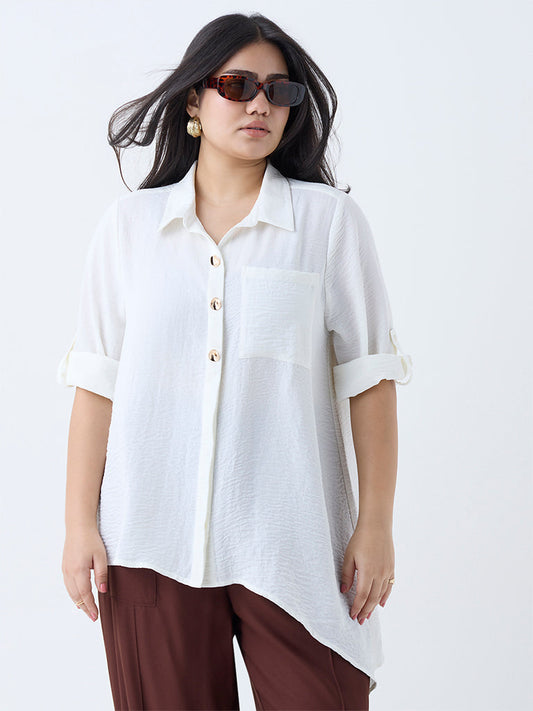 Gia White Textured Blouse