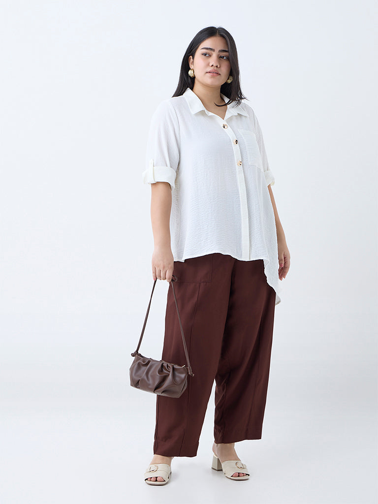 Gia White Textured Blouse