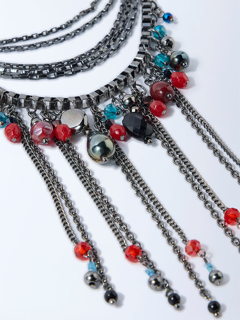 Westside Accessories Silver Antique Multichain Necklace