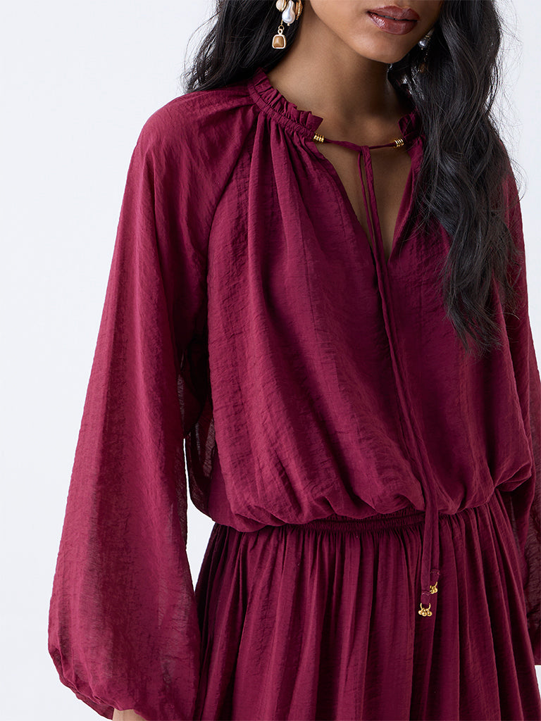 LOV Burgundy Solid Top