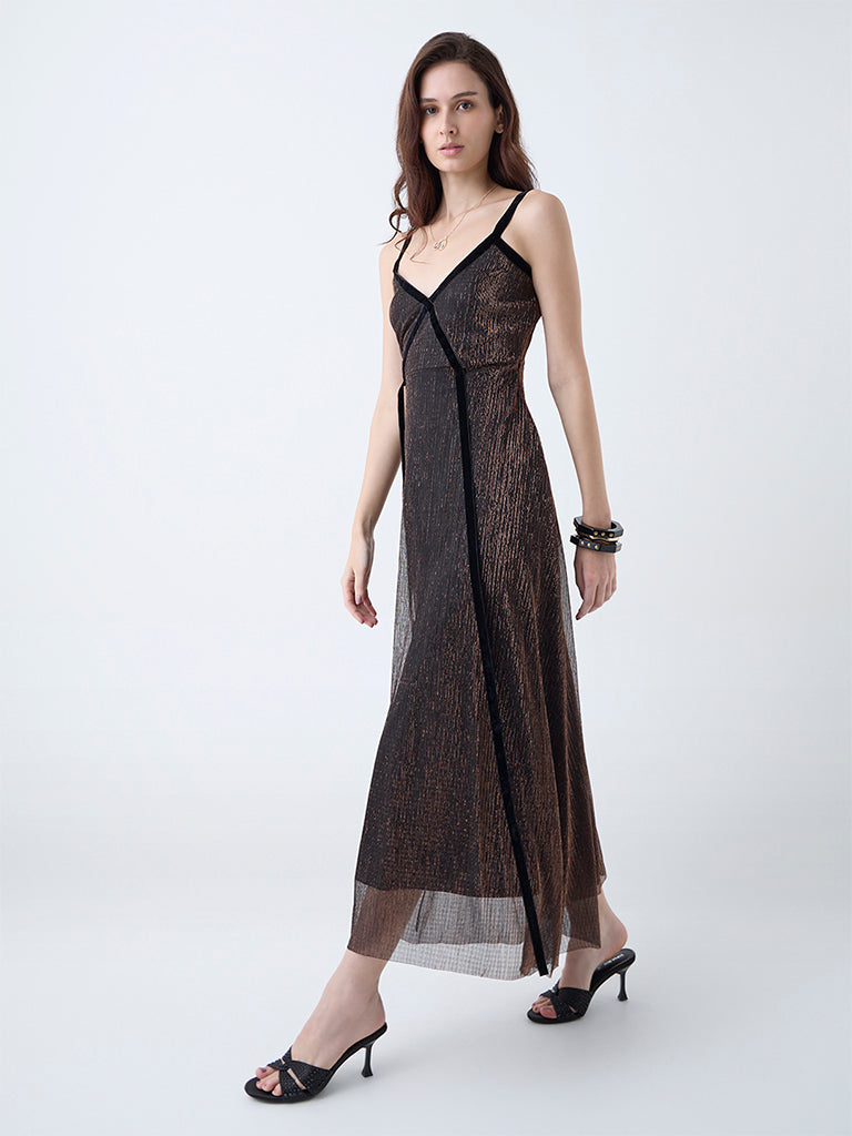 LOV Black Plisse Texture Party Dress