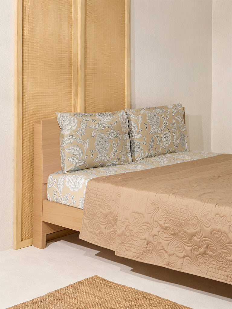 Westside Home Taupe Heat Seal Reversible Double Bed Comforter