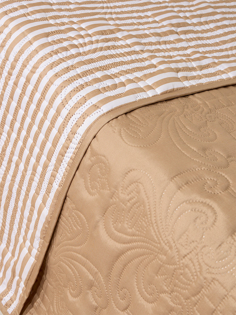 Westside Home Taupe Heat Seal Reversible Double Bed Comforter