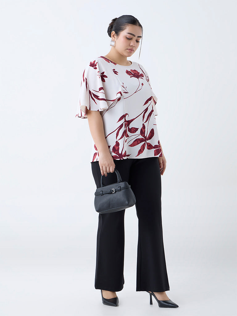 Gia White Floral Printed Top