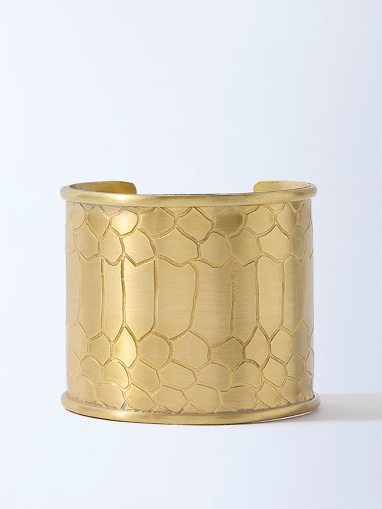 Westside Accessories Gold Textured Cuff Bracelet