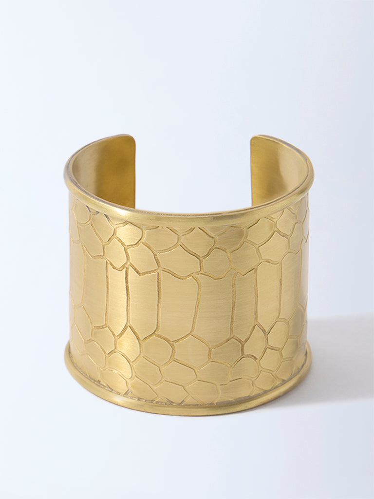 Westside Accessories Gold Textured Cuff Bracelet
