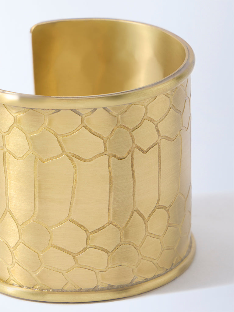 Westside Accessories Gold Textured Cuff Bracelet