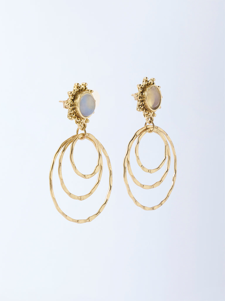 Westside Accessories Gold Statement Dangler Hoop Earrings