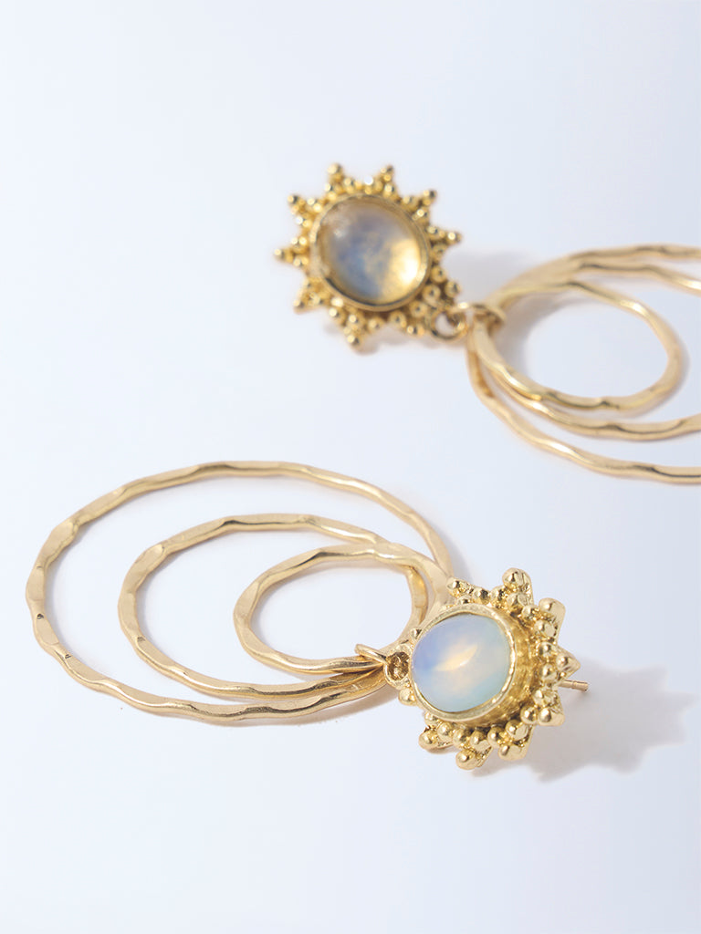 Westside Accessories Gold Statement Dangler Hoop Earrings