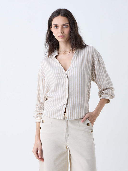 LOV Beige Stripes Shirt
