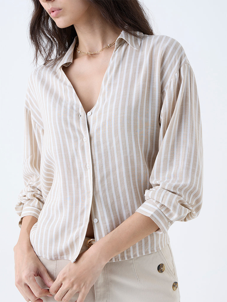 LOV Beige Stripes Shirt