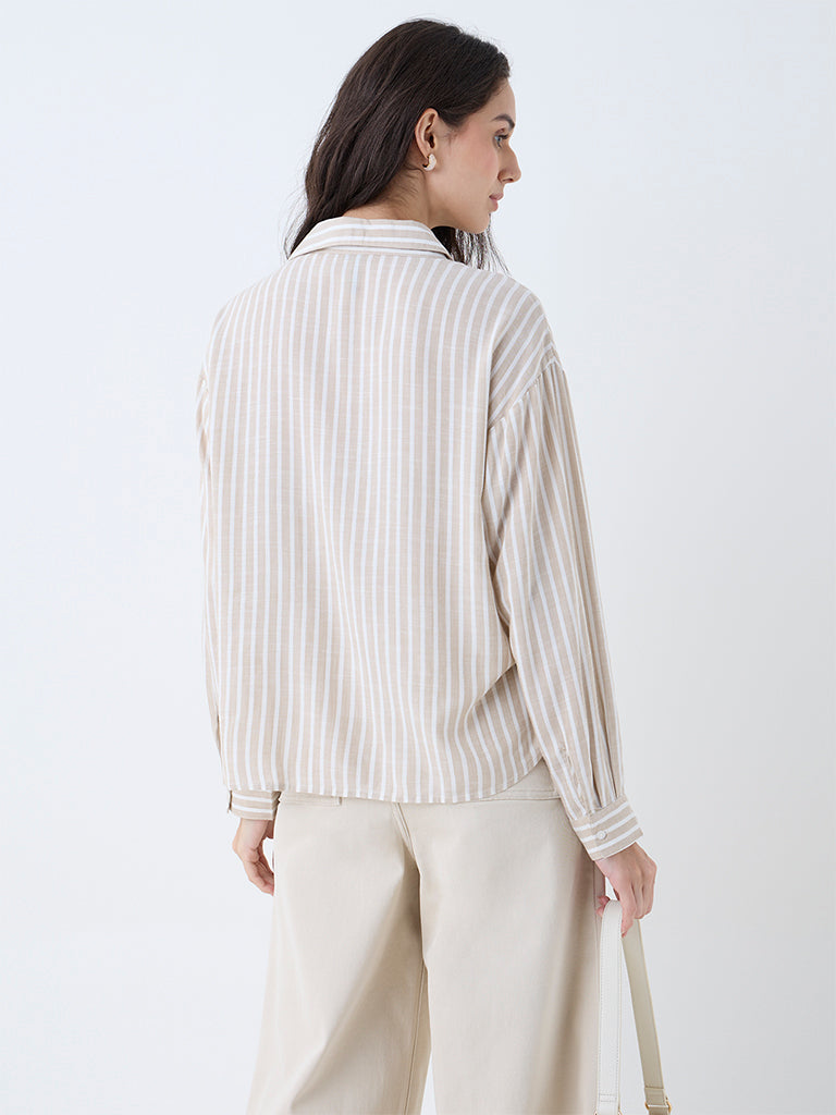 LOV Beige Stripes Shirt