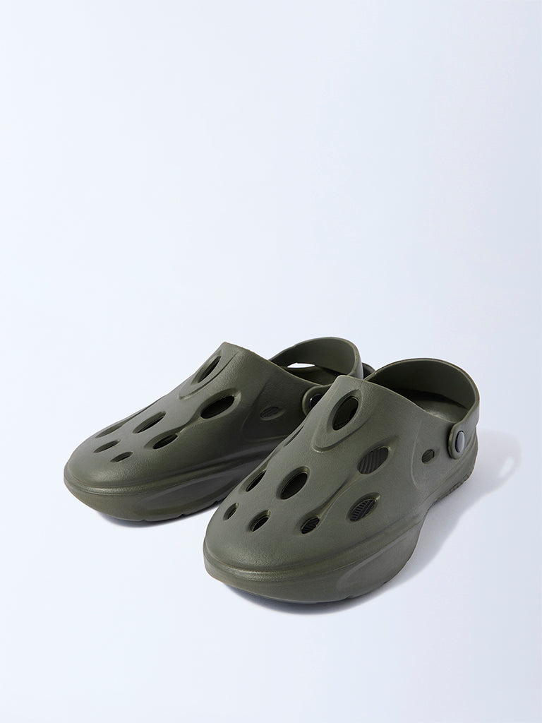 SOLEPLAY Olive Perforated Clogs