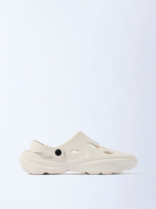 SOLEPLAY Ivory Perforated Clogs