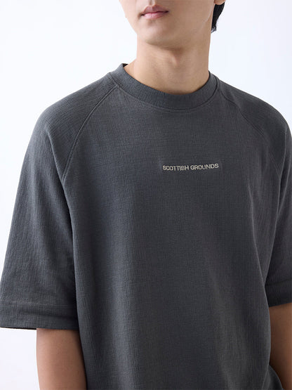 Studiofit Dark Grey Relaxed-Fit Cotton-Blend T-Shirt