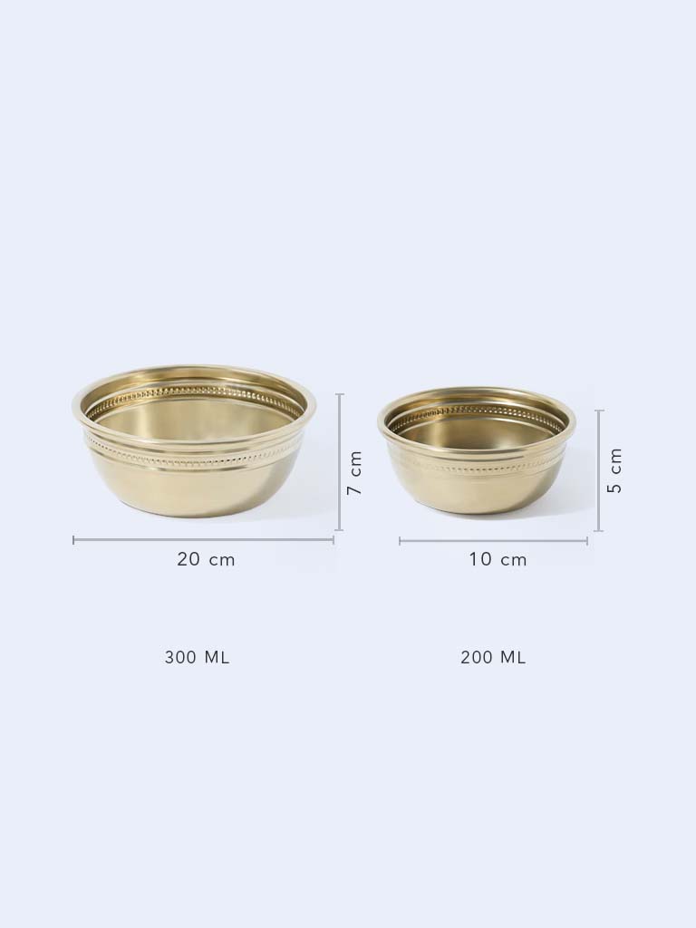 Westside Home Gold Beaded Serving Bowl