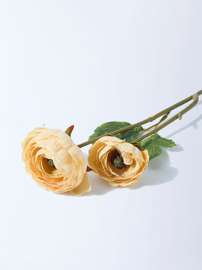 Westside Home Yellow Artificial Camellia Flower Plant