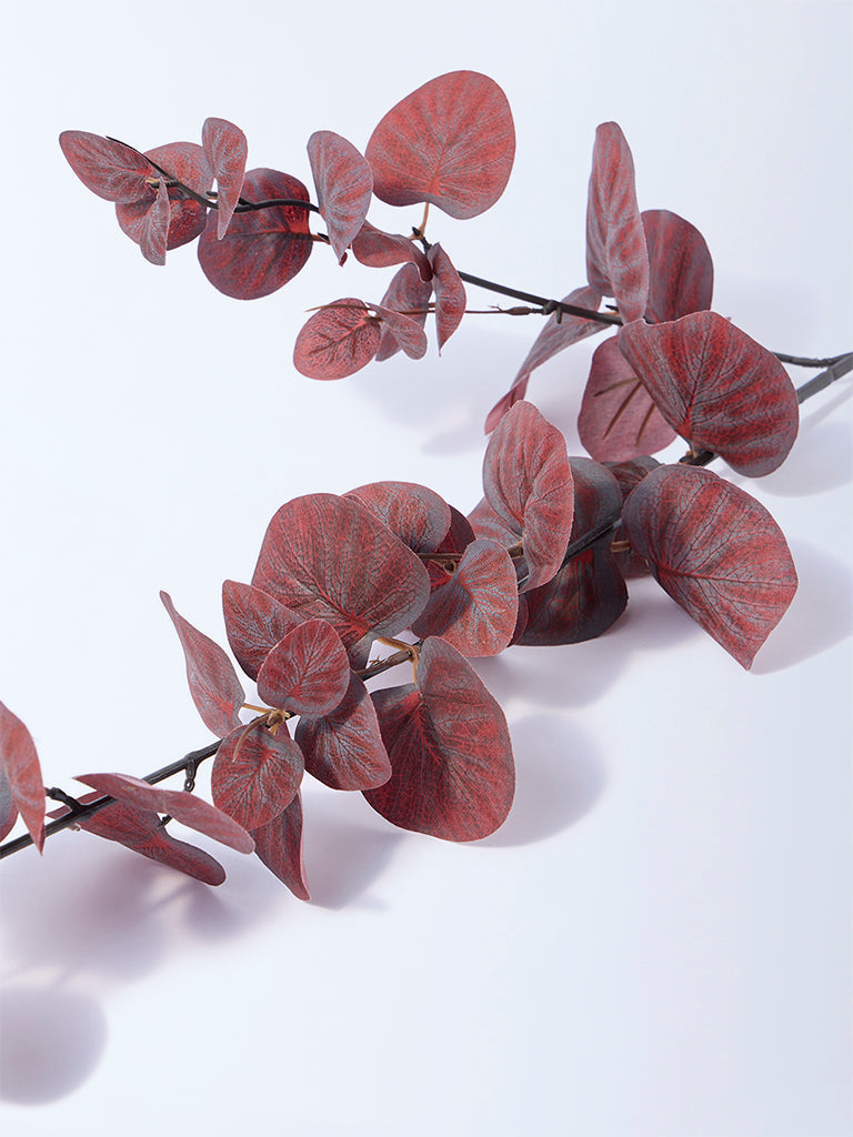 Westside Home Red Artificial Eucalyptus Leaf Plant