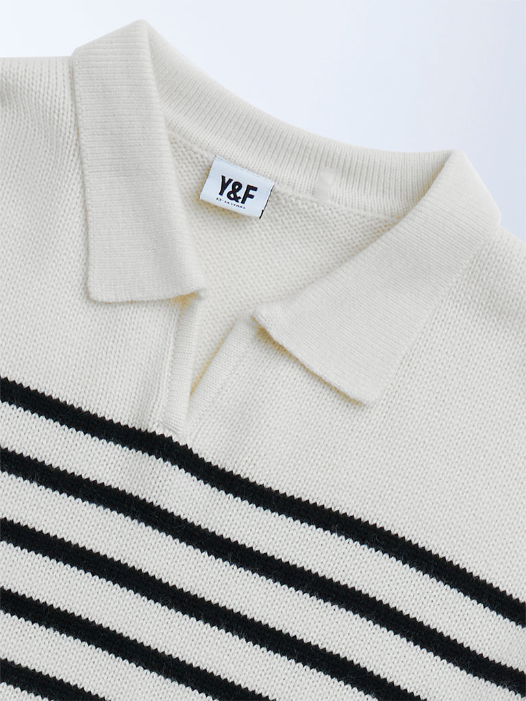 Y&F Kids Black Striped Sweater
