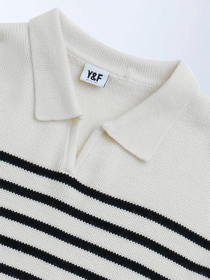 Y&F Kids Black Striped Sweater