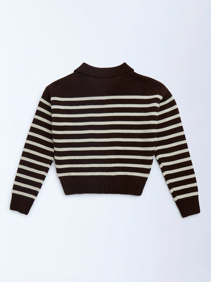 Y&F Kids Brown Striped Sweater