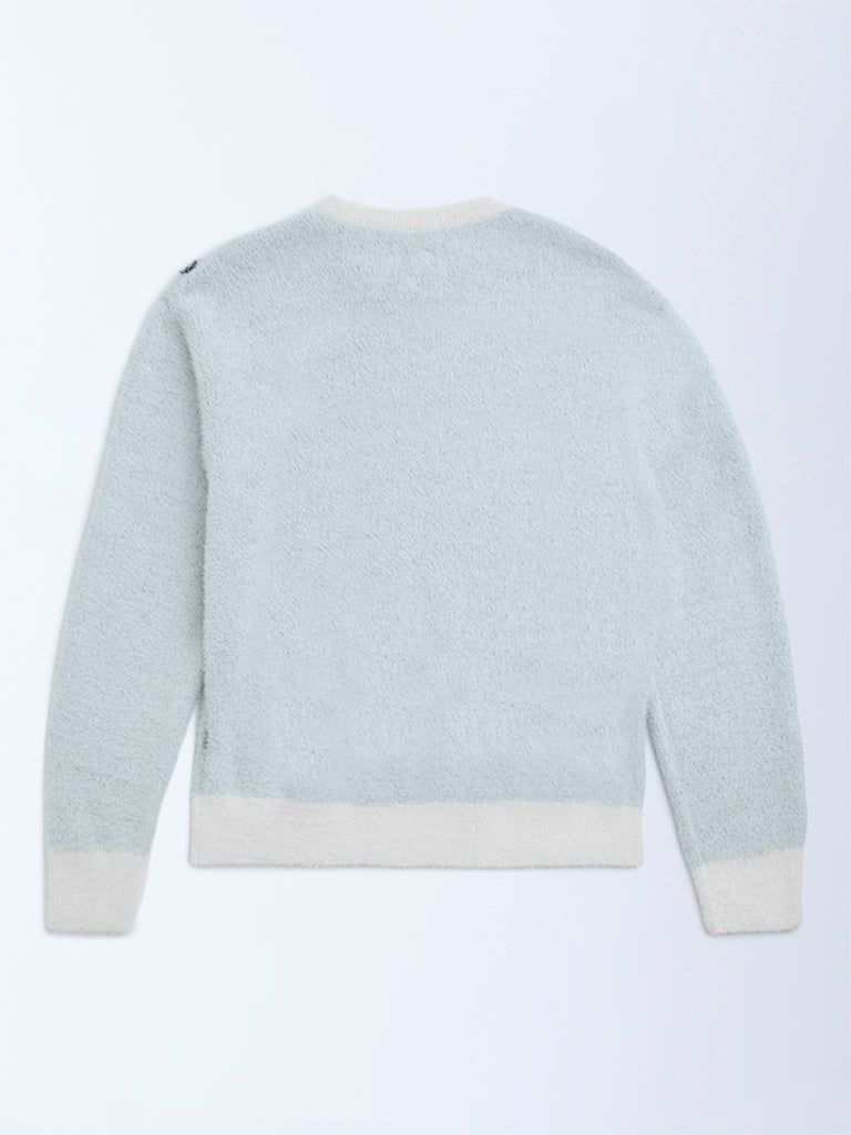 Y&F Kids Light Grey Text Detailed Sweater