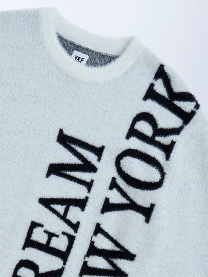 Y&F Kids Light Grey Text Detailed Sweater