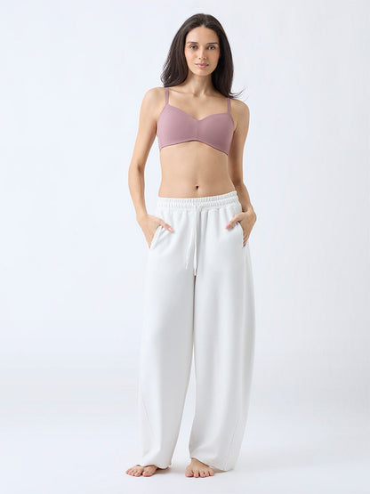 Wunderlove Dusty Pink Ribbed-Textured Padded Bra