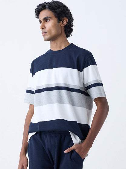 WES Lounge Off-White Relaxed-Fit Cotton-Blend T-Shirt