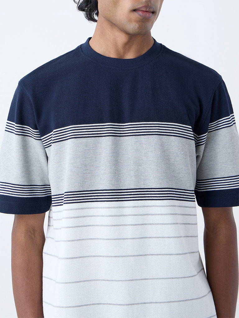 WES Lounge Grey Relaxed-Fit Cotton-Blend T-Shirt