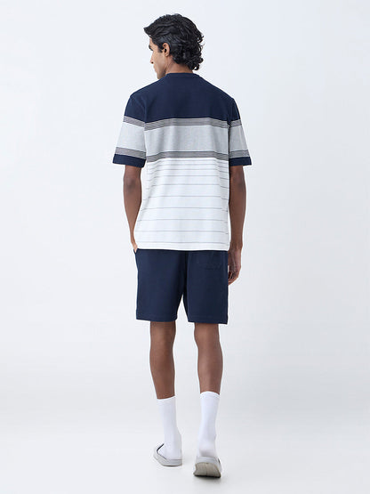 WES Lounge Grey Relaxed-Fit Cotton-Blend T-Shirt