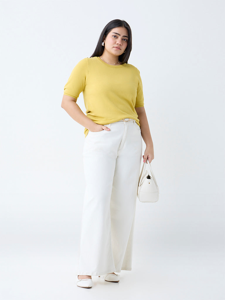 Gia Mustard Solid T-Shirt