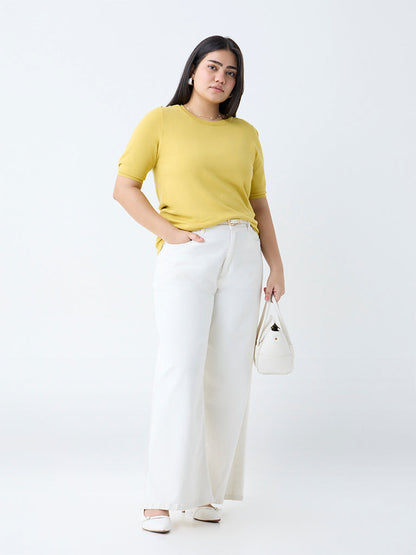 Gia Mustard Solid T-Shirt