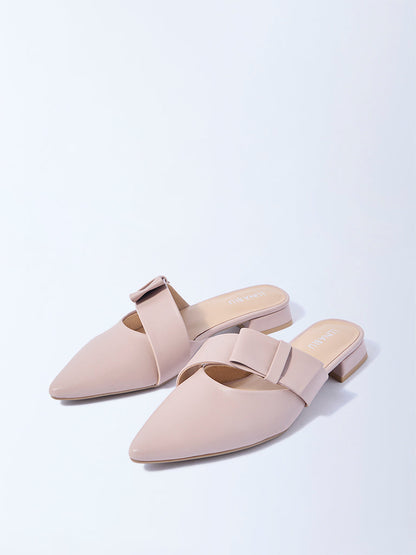 LUNA BLU Blush Pink Pointed-Toe Mules
