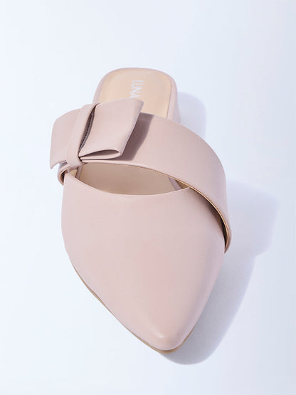 LUNA BLU Blush Pink Pointed-Toe Mules