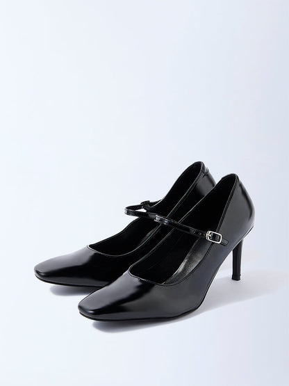 LUNA BLU Black Mary Jane Heel Shoes