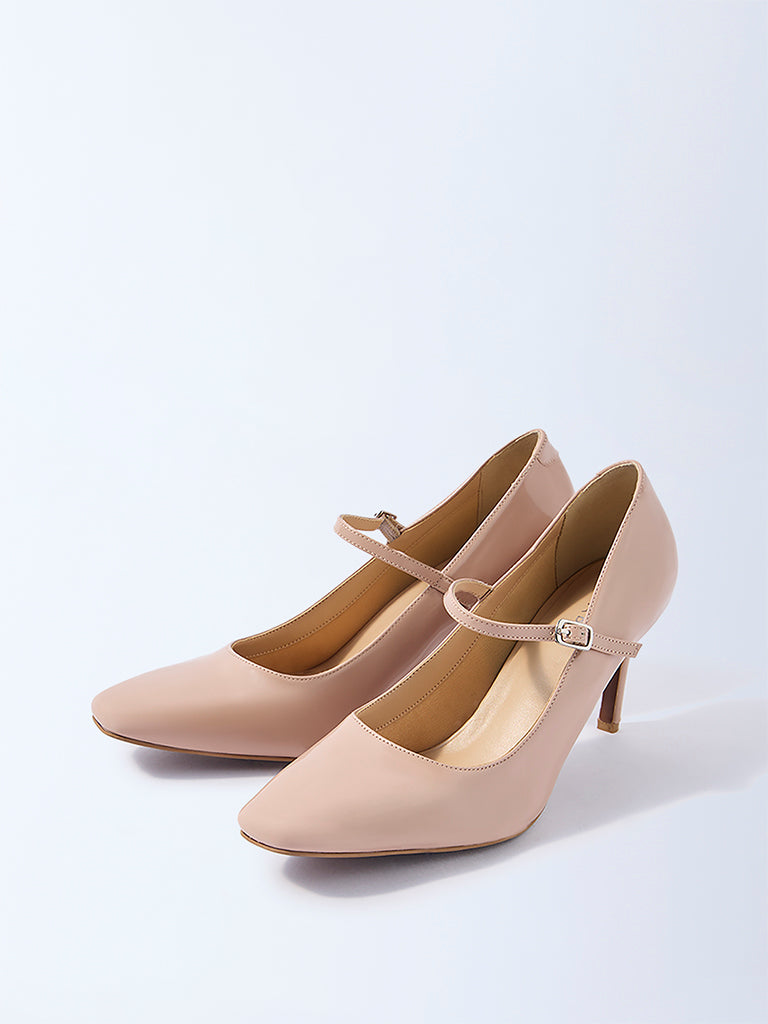 LUNA BLU Blush Pink Mary Jane Heel Shoes