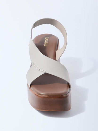 LUNA BLU Ivory Wedge Heel Sandals