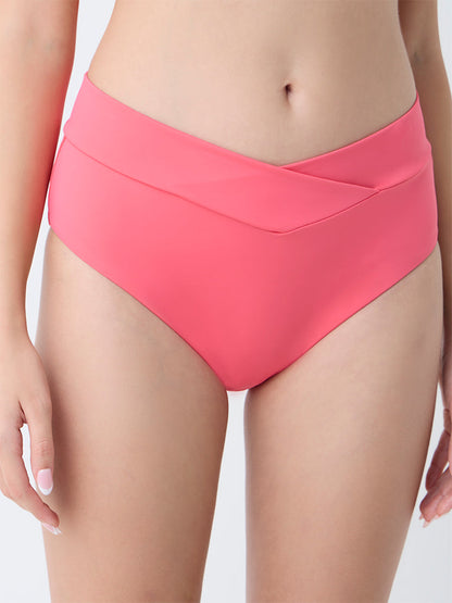 Wunderlove Swimwear Peach Criss-Cross Design Briefs