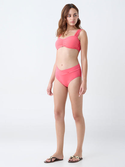 Wunderlove Swimwear Peach Tie-Up Detailed Padded Bra