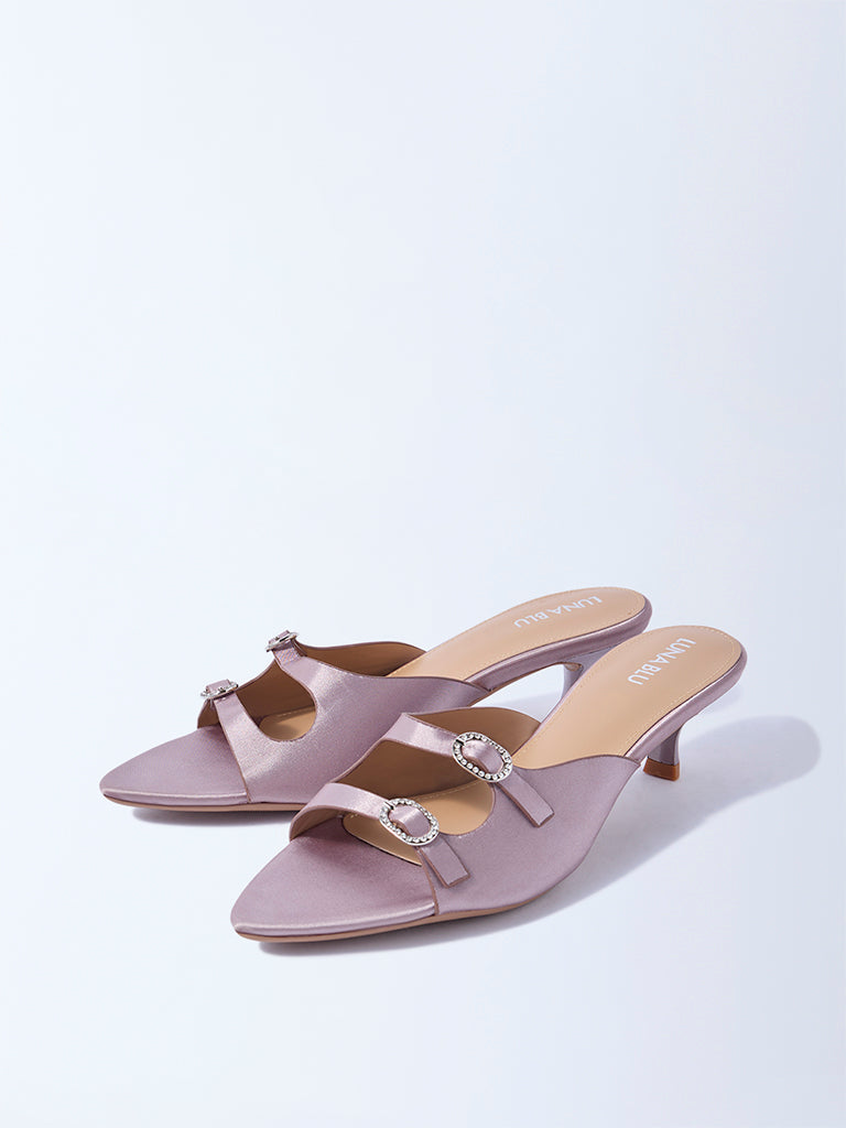 LUNA BLU Mauve Kitten Heel Sandals