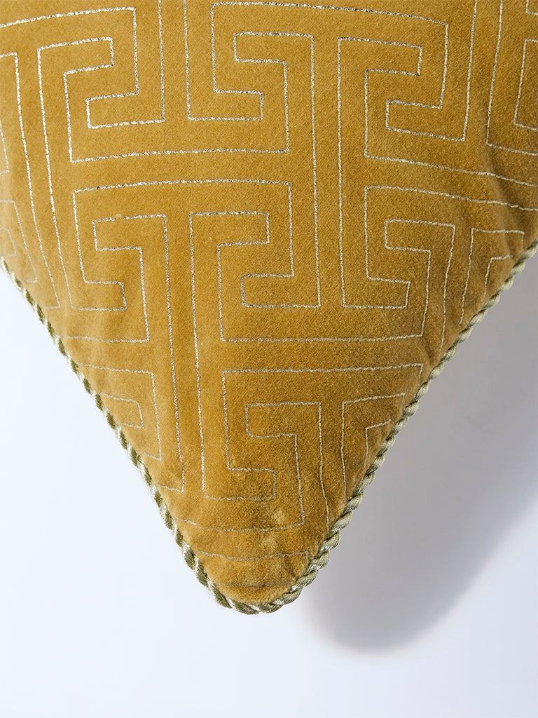 Westside Home Mustard Geometric Pattern Cushion Cover