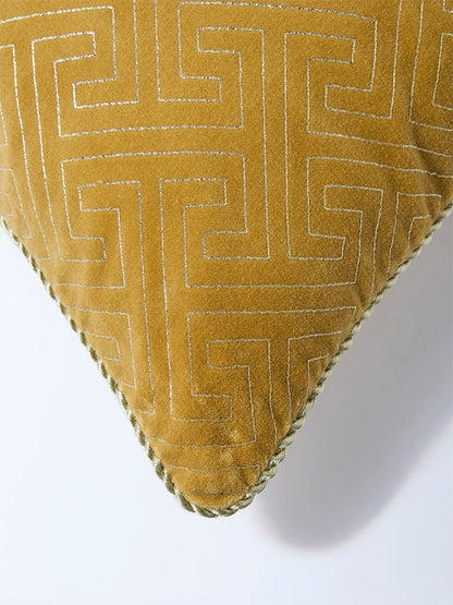 Westside Home Mustard Geometric Pattern Cushion Cover
